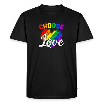 Choisissez l'amour - T-shirt Premium bio Homme - noir - Devant - Nico (187cm)