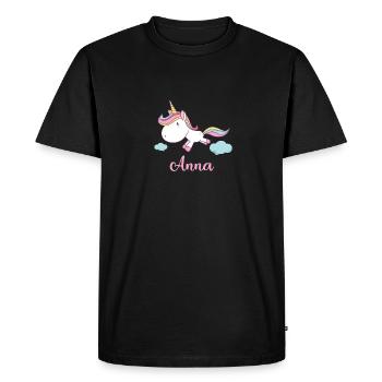 ANNA Pink Unicorn Novelty - Men's Premium Organic T-Shirt - black - Front - Nico (187cm)