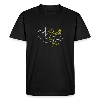 La foi sur la peur - T-shirt Premium bio Homme - noir - Devant - Nico (187cm)