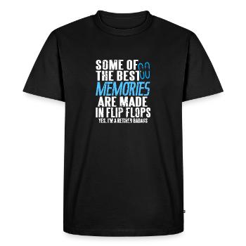 Les meilleurs souvenirs sont faits dans le thé Flip Flops - T-shirt Premium bio Homme - noir - Devant - Nico (187cm)