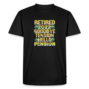 Goodbye Tension Hello Pension 2022 Retirement - Men's Premium Organic T-Shirt - black - Front - Nico (187cm)