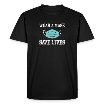 Mask Wear A Mask Save Lives Social Distancing - Men's Premium Organic T-Shirt - black - Front - Nico (187cm)
