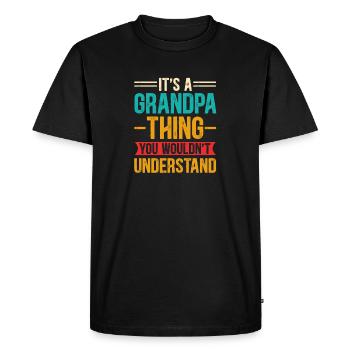 Grandpa Thing - Men's Premium Organic T-Shirt - black - Front - Nico (187cm)