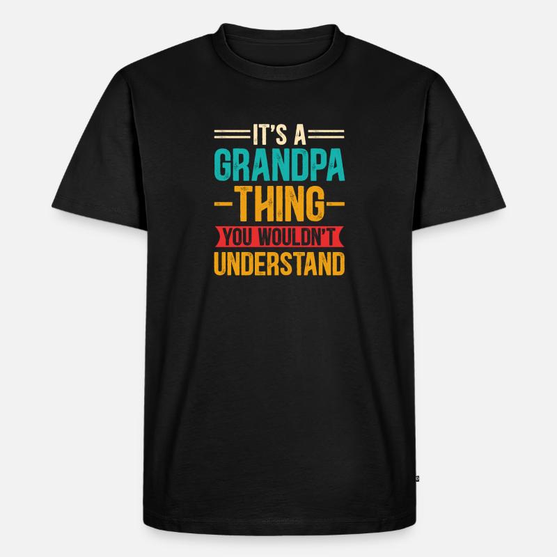 Opa Sache - Männer Premium Bio T-Shirt - Schwarz