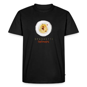 Spaghetti Carbonara Pasta Noodle Gourmet Design - T-shirt Premium bio Homme - noir - Devant - Nico (187cm)