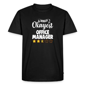 Okayest Office Manager - Men's Premium Organic T-Shirt - black - Front - Nico (187cm)