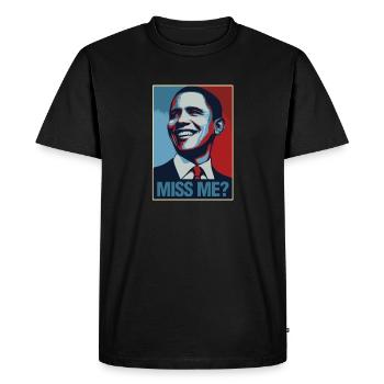 Barack Obama Portrait Miss Me - Men's Premium Organic T-Shirt - black - Front - Nico (187cm)