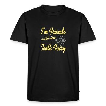 Je suis ami avec la fée des dents drôle de dentiste - T-shirt Premium bio Homme - noir - Devant - Nico (187cm)