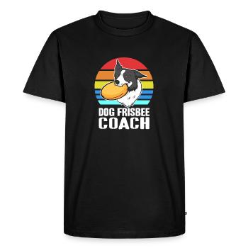 Retro Dog Frisbee Coach Awesome Coach Designs - T-shirt Premium bio Homme - noir - Devant - Nico (187cm)