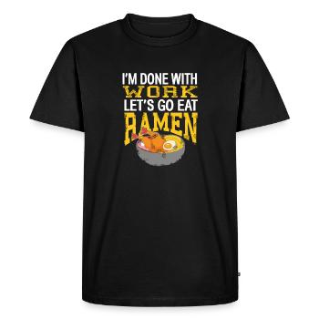 J’en ai fini avec le travail Allons manger des ramen drôle de thé - T-shirt Premium bio Homme - noir - Devant - Nico (187cm)