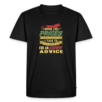 Je me parle à moi-même pour un conseil d’expert drôle - T-shirt Premium bio Homme - noir - Devant - Nico (187cm)