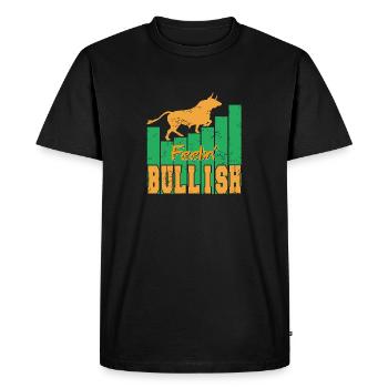 Feelin' Bullish Awesome Vintage Investor Design - T-shirt Premium bio Homme - noir - Devant - Nico (187cm)