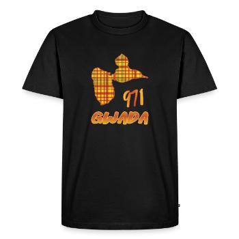 Idee cadeau guadeloupe gwada 971 style madras - T-shirt Premium bio Homme - noir - Devant - Nico (187cm)