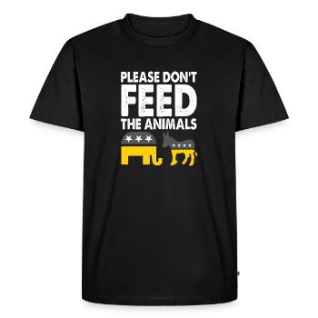 Libertarian Please Don't Feed The Animals - Men's Premium Organic T-Shirt - black - Front - Nico (187cm)
