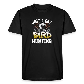 Vintage Just A Guy Who Loves Bird Hunting Tea - Men's Premium Organic T-Shirt - black - Front - Nico (187cm)