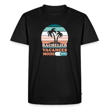 Cadeau Bachelier Bac Félicitation Baccalauréat - T-shirt Premium bio Homme - noir - Devant - Nico (187cm)