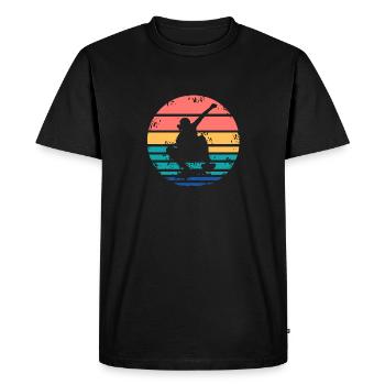 Retro Vintage Cool Skateboarding T-Shirt Present - Men's Premium Organic T-Shirt - black - Front - Nico (187cm)