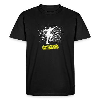 Awesome Vintage Skateboarding T-Shirt Present Gift - Men's Premium Organic T-Shirt - black - Front - Nico (187cm)