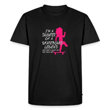 I'm A Daughter Of A Skateboard Legend T-Shirt - Men's Premium Organic T-Shirt - black - Front - Nico (187cm)