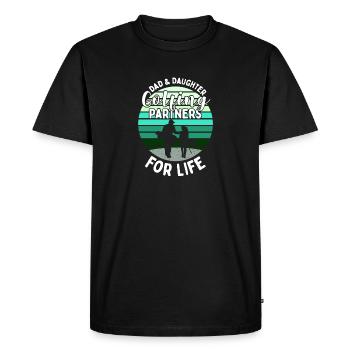 Father and daughter Golf Partner Partner Look - Men's Premium Organic T-Shirt - black - Front - Nico (187cm)