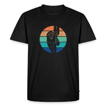 Mignon paresseux rétro vintage - T-shirt Premium bio Homme - noir - Devant - Nico (187cm)