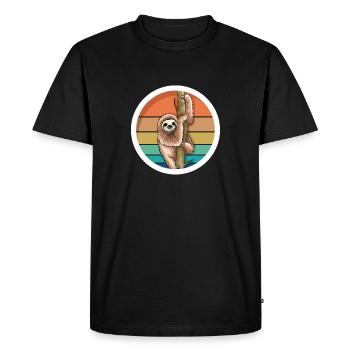 Mignon paresseux rétro vintage - T-shirt Premium bio Homme - noir - Devant - Nico (187cm)