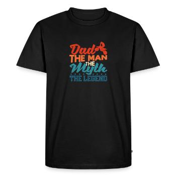Papa L’Homme Le Mythe La Légende Dirt Bike Moto - T-shirt Premium bio Homme - noir - Devant - Nico (187cm)