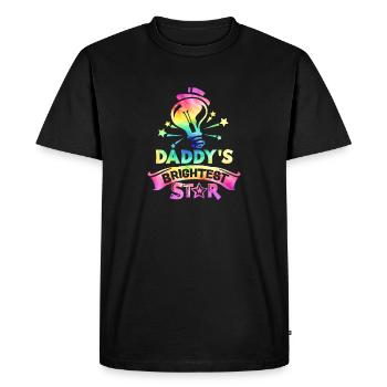 L’étoile la plus brillante de papa retour à l’école - T-shirt Premium bio Homme - noir - Devant - Nico (187cm)