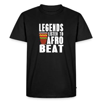 Legends Listen To Afrobeat Awesome Afro T-Shirt - Men's Premium Organic T-Shirt - black - Front - Nico (187cm)