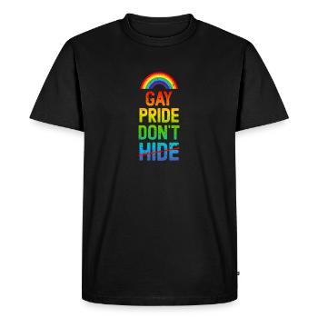 Gay Pride Ne vous cachez pas - T-shirt Premium bio Homme - noir - Devant - Nico (187cm)