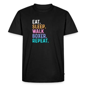 Manger Sleep Walk Boxer Répéter - T-shirt Premium bio Homme - noir - Devant - Nico (187cm)