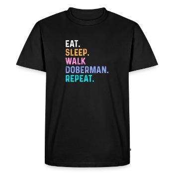 Manger Sleep Walk Doberman Répéter - T-shirt Premium bio Homme - noir - Devant - Nico (187cm)