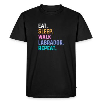 Manger Sleep Walk Labrador Répéter - T-shirt Premium bio Homme - noir - Devant - Nico (187cm)