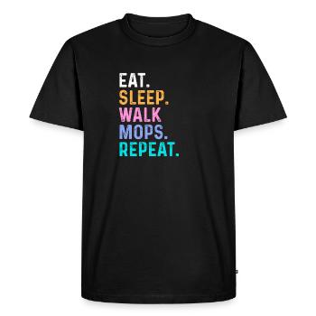 Manger sleep walk vadrouilles Répéter - T-shirt Premium bio Homme - noir - Devant - Nico (187cm)