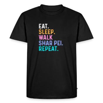Manger Sleep Walk Shar Pei Répéter - T-shirt Premium bio Homme - noir - Devant - Nico (187cm)
