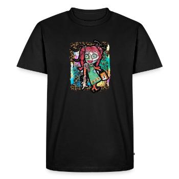 Halloween Zombie Rag Doll Tie Dye - Men's Premium Organic T-Shirt - black - Front - Nico (187cm)