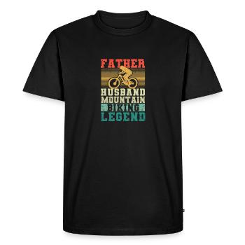 Fête des Pères Motard Père Mari Vélo de Montagne Légende - T-shirt Premium bio Homme - noir - Devant - Nico (187cm)