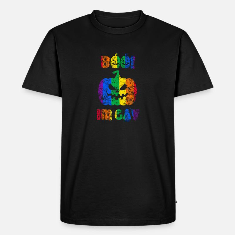 Buhruf! Ich bin schwul! Halloween Stolz - Männer Premium Bio T-Shirt - Schwarz