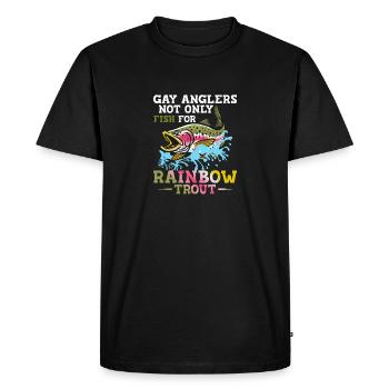 Les pêcheurs gays ne pêchent pas seulement pour la canne à truite arc-en-ciel F - T-shirt Premium bio Homme - noir - Devant - Nico (187cm)
