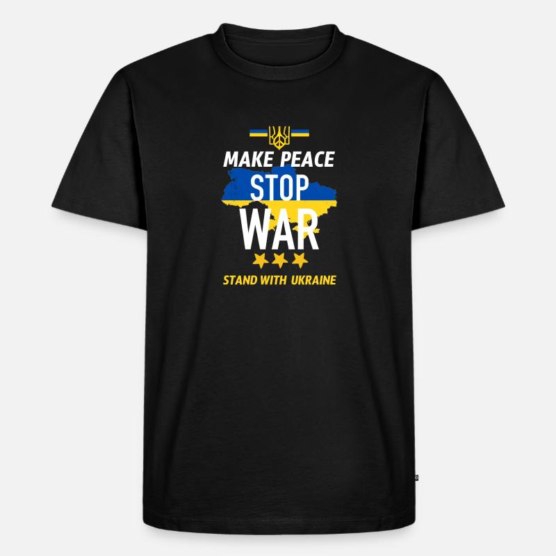 Make peace Stop War - Men's Premium Organic T-Shirt - black
