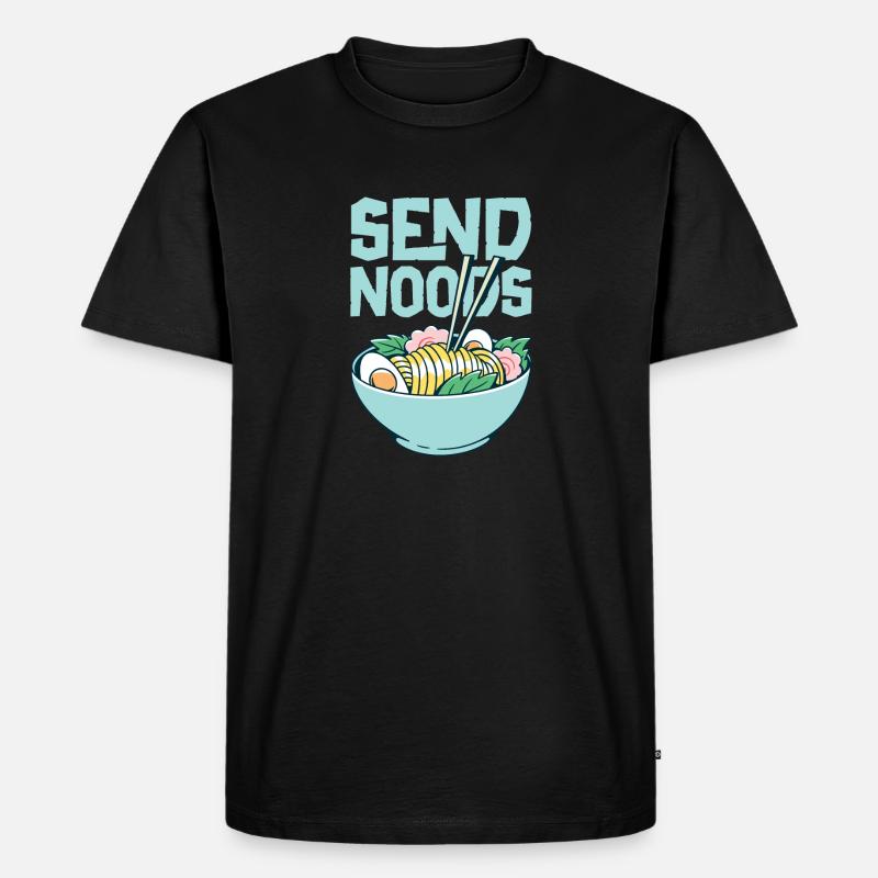 Nudeln Essen Nudelsuppe - Männer Premium Bio T-Shirt - Schwarz