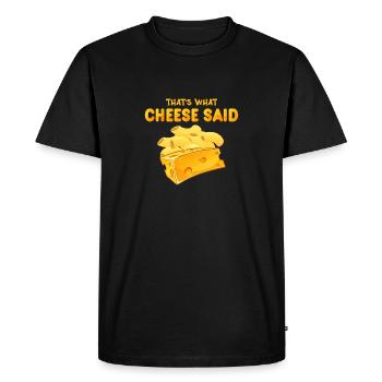 Fromage Mozzarella Fromage Amateur Fromage Gouda - T-shirt Premium bio Homme - noir - Devant - Nico (187cm)