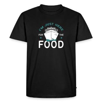 Je suis juste ici pour la croisière gastronomique - T-shirt Premium bio Homme - noir - Devant - Nico (187cm)