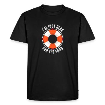 Je suis juste ici pour la croisière gastronomique - T-shirt Premium bio Homme - noir - Devant - Nico (187cm)