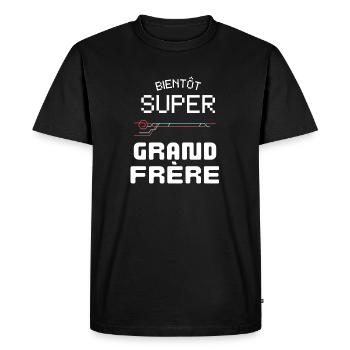 Bientôt Grand Frère Futur Frère Naissance Bèbè - Men's Premium Organic T-Shirt - black - Front - Nico (187cm)