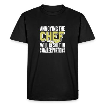 Annoying The Chef Funny Cooking T-Shirt - Men's Premium Organic T-Shirt - black - Front - Nico (187cm)