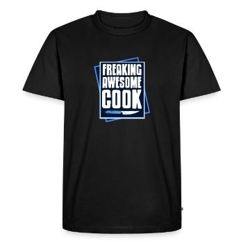Freaking Awesome Cook Cool Funny T-Shirt Present - Men's Premium Organic T-Shirt - black - Front - Nico (187cm)