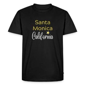 Santa Monica California - T-shirt Premium bio Homme - noir - Devant - Nico (187cm)