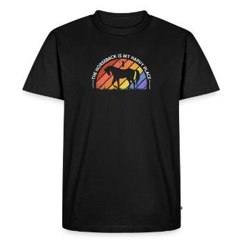 Voûter le cheval est mon endroit heureux - T-shirt Premium bio Homme - noir - Devant - Nico (187cm)