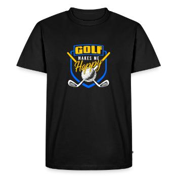 Golf Makes Me Happy Cool Golfing Design T-Shirt - T-shirt Premium bio Homme - noir - Devant - Nico (187cm)